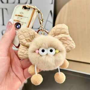 Nuovo creativo cartone animato carino con fiocco portachiavi in peluche Pom Pom Elf Car portachiavi colorato soffice borsa a sfera di carbone - Product Image 6