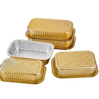 Barquette alimentaire rectangulaire jetable en aluminium, compatible four, pour préparation de repas, plaque de cuisson laquée pour la restauration