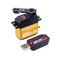 Servomoteur numérique programmable AGFRC B53DHS HV à couple élevé 24KG, vitesse élevée 0,19 seconde, boîtier en aluminium moyen, engrenages métalliques pour voiture RC/robot