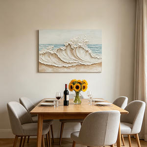 Quadro <span class=keywords><strong>su</strong></span> <span class=keywords><strong>Tela</strong></span> 3D con Onde Oceaniche Spesse e Texturizzate per Soggiorno, Camera da Letto, Decorazione Domestica - Product Image 3