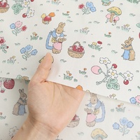 Kain Brokat Katun 100% Tahan Gesekan, Tebal, Lebar 63 inci, Motif Bunga, Kain untuk Rok DIY