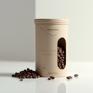 Biodegradable Window Patch Kraft Paper Tube with Sponge Lining for Coffee Bean <b>Display</b> Gift <b>Box</b> - Product Image 5