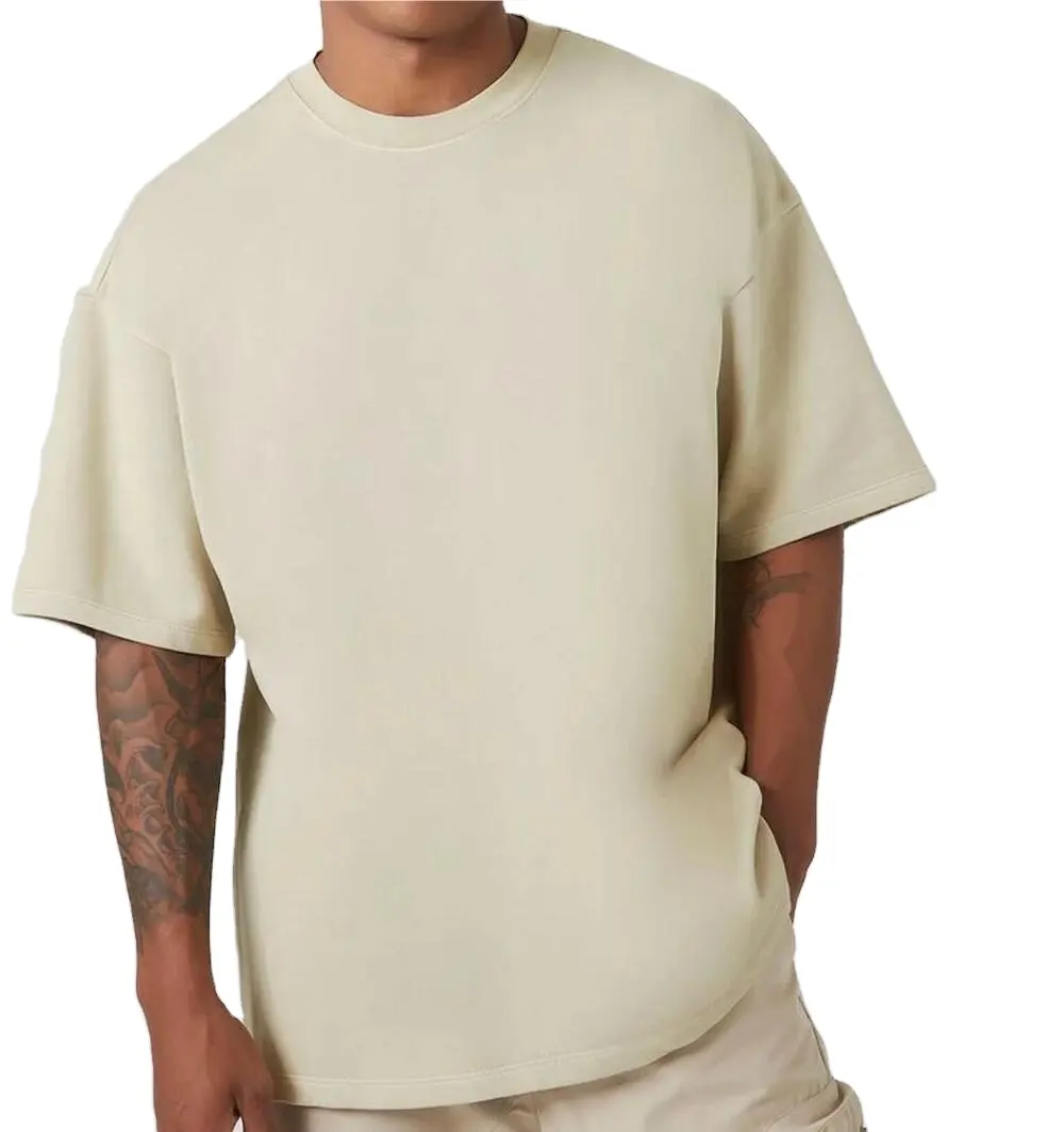 Kaus sablon kustom streetwear kualitas tinggi kaus polos kelas berat 100% katun