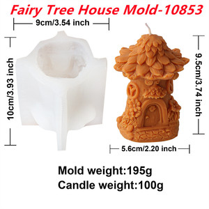 Dreamy Fairy Tree Houseแม่พิมพ์ซิลิคอนMiniature Cabin Designเรซิ่นเครื่องมือDIYเทียนอโรมาที่สมบูรณ์แบบ,ยิปซั่มหัตถกรรม-ไม่สม่ําเสมอ,เครื่องประดับ - Product Image 2