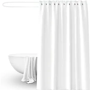 Cortinas de ducha PEVA impermeables para baño, color blanco, respetuosas con el medio ambiente