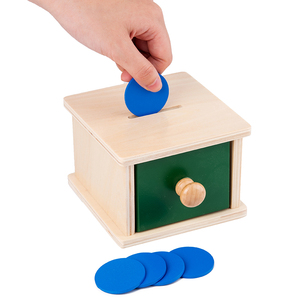 Caja de monedas <span class=keywords><strong>Montessori</strong></span> bonita de madera para niños de alta calidad, juegos Diy, <span class=keywords><strong>juguetes</strong></span> educativos de cognición con forma de bebé para niños y niñas - Product Image 3