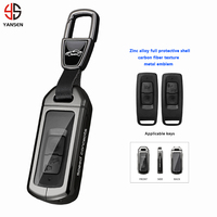 Coque de clé en alliage de zinc et fibre de carbone pour Citroën C3 C5 Aircross C4 DS3 DS7 Crossback Peugeot 2008 3008 5008 308