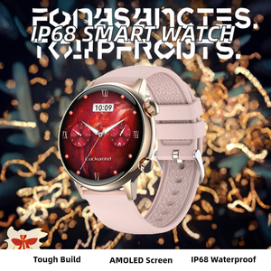 <span class=keywords><strong>Smartwatch</strong></span> <span class=keywords><strong>da</strong></span> <span class=keywords><strong>Donna</strong></span> IP68 con Schermo AMOLED HD <span class=keywords><strong>da</strong></span> 1,19 Pollici, Fitness, Chiamate BT, NFC, Compatibile Android, Cinturino in Gel di Silice, Controllo Remoto, 5-10 Giorni di Autonomia - Product Image 2