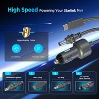 Câble d'alimentation Starlink Mini 3 en 1, 10 m, cordon d'alimentation CC, étanche, USB-C/chargeur de voiture/DC mâle vers DC pour Starlink Mini