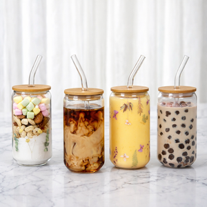 Carafe en <span class=keywords><strong>verre</strong></span> réutilisable <span class=keywords><strong>avec</strong></span> couvercle en acier inoxydable et <span class=keywords><strong>paille</strong></span> en <span class=keywords><strong>verre</strong></span>, nouveau couvercle facile à ouvrir, bocal transparent pour boissons (type Coca-Cola) - Product Image 4