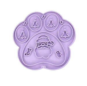 Vente en gros de matériel en silicone de Noël pour chien, moule à lécher pour chien, mangeoire lente pour animaux de compagnie, bol d'alimentation lente avec ventouse - Product Image 5