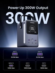 Sạc dự phòng di động UGREEN 300W 48000mAh với màn hình kỹ thuật số thông minh, chế độ chiếu sáng và SOS, bộ pin 153Wh <span class=keywords><strong>5</strong></span> cổng - Product Image 2