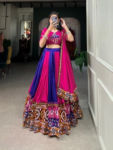ผ้าเรยอนผ้าไหมพิมพ์ลายสำหรับออกงานชุดเจ้าสาว lehenga choli - Product Image 4