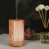 Nouvel Arrivage Transfrontalier Diffuseur d'Arômes Cage à Oiseaux Effet Bois Alimenté par CC 0,5 L Humidificateur Ultrasonique Silencieux Domestique avec Veilleuse