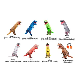 Inflatable Dinosaur Costumes Funny Blow Up Dino Animal Mascot Suit Halloween T Rex Costume For Adults Inflate Costumes