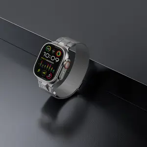 สายนาฬิกา Milanese สุดหรูสายรัดสแตนเลสสตีลหรูหราสายรัดโลหะ Milanese LOOP Smart iWatch