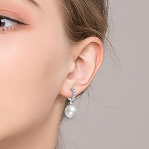 Orecchini Geometrici con Perle Simulate per Donne, Gioielli Eleganti e Delicati di Lusso alla Moda - Product Image 2