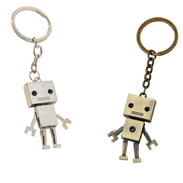 Popular Zinc Alloy Starfish Shape Electroplated Robot Car  Large Head Movable Robot Pendant