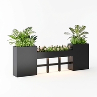 Jardinière en métal, bac à plantes en acier résistant aux intempéries, pot de jardin pour l'aménagement paysager extérieur