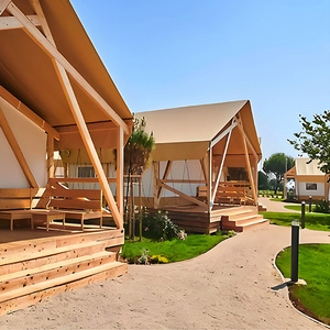 Carpa de Hotel para Todas las Estaciones, Estructura de Madera, Forma Triangular, Impermeable, Alojamiento para Campamento al Aire Libre para las Cuatro Estaciones - Product Image 3