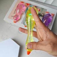 Jouet Squishy en Plastique Transparent en Forme de Canard Pailleté, à Rebond Lent, Anti-Stress, Jouet Sensoriel à Presser pour Enfants de 14 Ans et Plus, Vente en Gros
