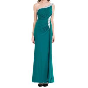 Abito <span class=keywords><strong>da</strong></span> sera morbido XIUYU Angel-fashions <span class=keywords><strong>da</strong></span> <span class=keywords><strong>donna</strong></span> con una spalla increspato e perline - Product Image 1