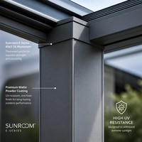 Pergola bioclimatique moderne en aluminium à lames orientables, résistante au vent, pour l'extérieur, série E, motorisée, gazebo de jardin, imperméable, écologique