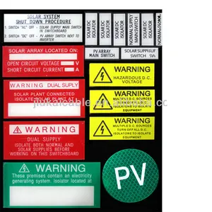 19 unids/set PV Solar etiqueta kit eléctrico de cumplimiento etiqueta de advertencia especial para australiano sistema de energía Solar vendedor caliente ** L **