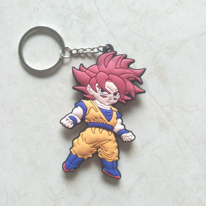Porte-clés Double face en caoutchouc PVC, 40 modèles populaires Anime <span class=keywords><strong>DBZ</strong></span> Goten Vegeta Saiyan porte-clés - Product Image 6