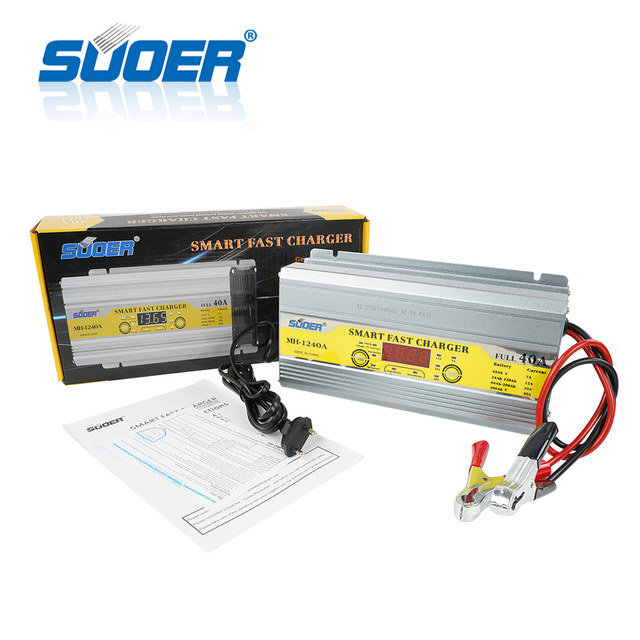 Suoer MH-1240A 12V 40A Three-phase LCD Screen Display Battery Charger Fully Auto Digital Battery Charger From China Manufacturer