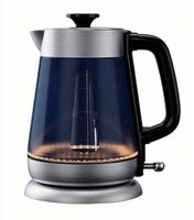 Bouilloire électrique sans fil vintage en plastique de 1,7 L, 1000-1800 W, base rotative à 360°, arrêt automatique, emballage ultra compact, vente en gros