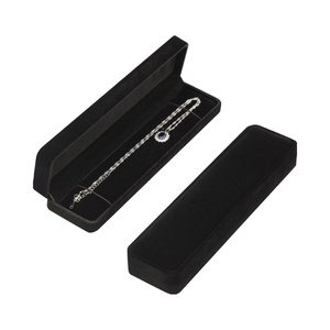 Custom Logo Square <b>Red</b> Flip Simple Black Velvet Buckle Closure <b>Bracelet</b> Necklace Jewelry Packaging - Product Image 1