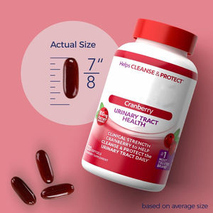 Suplemento OEM de arándano hecho con polvo de arándano de fruta concentrado para limpiar y proteger el tracto urinario 100 cápsulas blandas - Product Image 4