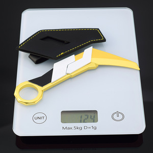Spada Artiglio Frenesio d'Oro Viola Valorant, Modello di Arma in Metallo con Fodero in Pelle Pieghevole, Oggetto da Collezione per Videogiochi - Product Image 5