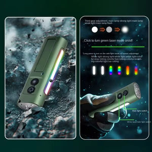 Linterna Portátil Magnética con Luz Lateral LED y Láser RGB de Aluminio, Recargable por USB, Resistente al Agua IP65, para Exteriores - Product Image 4