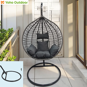 Balançoire en rotin bon marché en forme de goutte d'eau pour cour intérieure/extérieure chaise suspendue pour patio chaise œuf suspendue pour cour et jardin - Product Image 5