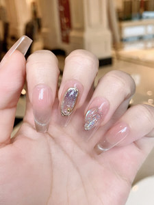 <span class=keywords><strong>Uñas</strong></span> Postizas Francesas <span class=keywords><strong>de</strong></span> Lujo, Calidad Salón, Hechas a Mano, Reutilizables, Acrílicas, Forma Ataúd, 10 Piezas, para Venta al Por Mayor - Product Image 5