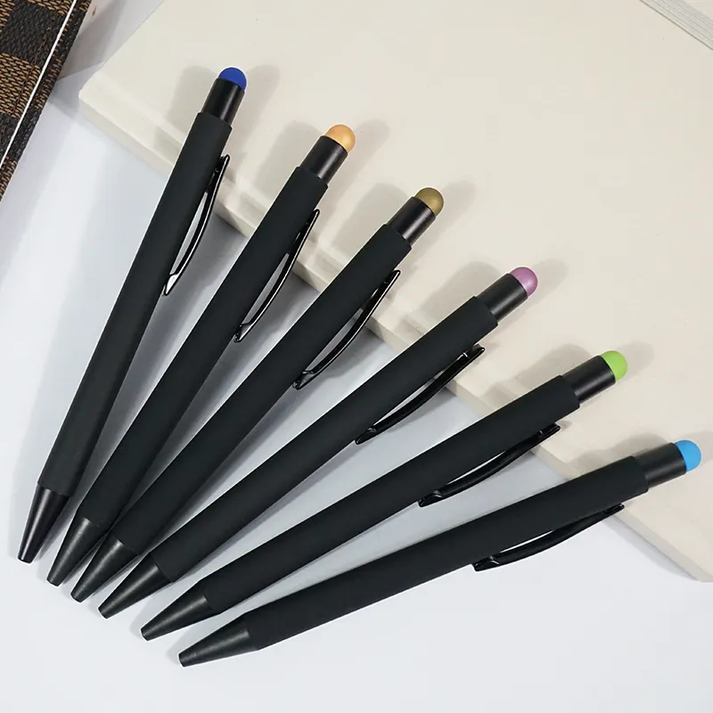 تخصيص مزدوجة استخدام المعادن شاشة سعوية ستايلس القلم مقاوم شاشة اللمس القلم في هاتف محمول مع الأسود المعادن الجسم