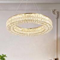 Lustre en cristal de luxe doré pour décoration luxueuse style hôtel villa lustres