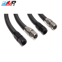 خرطوم وقود محرك السيارة من النايلون المضفر BJR، مطاط صناعي CPE، مقاسات AN6 AN8 AN10 AN12 AN20، ضغط 2000PSI، وصلة أنثى عالمية