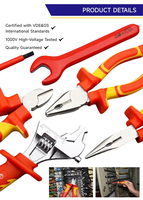 Ensemble d'outils d'électricien de qualité supérieure, 19 pièces, comprenant tournevis, coupe-câbles, clés et pinces, isolés VDE 1000V, avec boîte de rangement