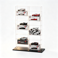 Support d'exposition pour voitures miniatures en acrylique personnalisé 1:64, présentoir multi-niveaux à double colonne pour voitures de collection, pour magasin de détail