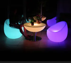 New portable wine table for night club led light table and chair led cocktail bar