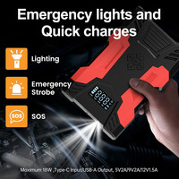 Démarreur de voiture d'urgence tout-en-un 3000A avec lumière LED et batterie externe pour voitures, motos et camions - Alimentation portable d'urgence