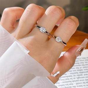 Nuevo 5*5mm <span class=keywords><strong>Asci</strong></span> pagoda corte diamante blanco Cubo de azúcar anillo Nan mujeres ins anillos - Product Image 4