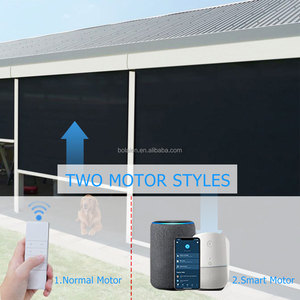 Custom Size DIY Windproof Roller <strong>Blind</strong> with Zipper <strong>Outdoor</strong> Patio Waterproof <strong>PVC</strong> Fabric Shade Logo Printed Option - Product Image 2