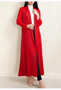 Gabardina Larga Plisada Vertical Reversible Ecológica para Mujer PY con Cuello Blazer, Diseño Elegante y Holgado, Estilo Abaya de Moda - Product Image 6