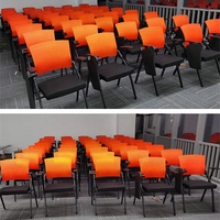 Chaises de Bureau Pliantes et Empilables en Tissu Ergonomique pour Salle de Conférence avec Roues Mobiles, en Gros