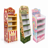 Maßgefertigte POP-Produkt-Verkaufsständer aus Recycling-Karton, Tragbare POP-Up-Süßigkeiten-Verkaufsdisplays, POS-Karton-Bodenständer