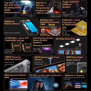 Bblackview <span class=keywords><strong>แท</strong></span>็บเล็ตที่ทนทาน10 <span class=keywords><strong>Pro</strong></span> 5G 7300แอนดรอยด์14 dimensity 10.95นิ้ว<span class=keywords><strong>แท</strong></span>็บเล็ตพีซีแปดคอร์ - Product Image 6